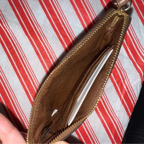 Coach Signature Brown wristlet Wallet - Picture 2 of 2